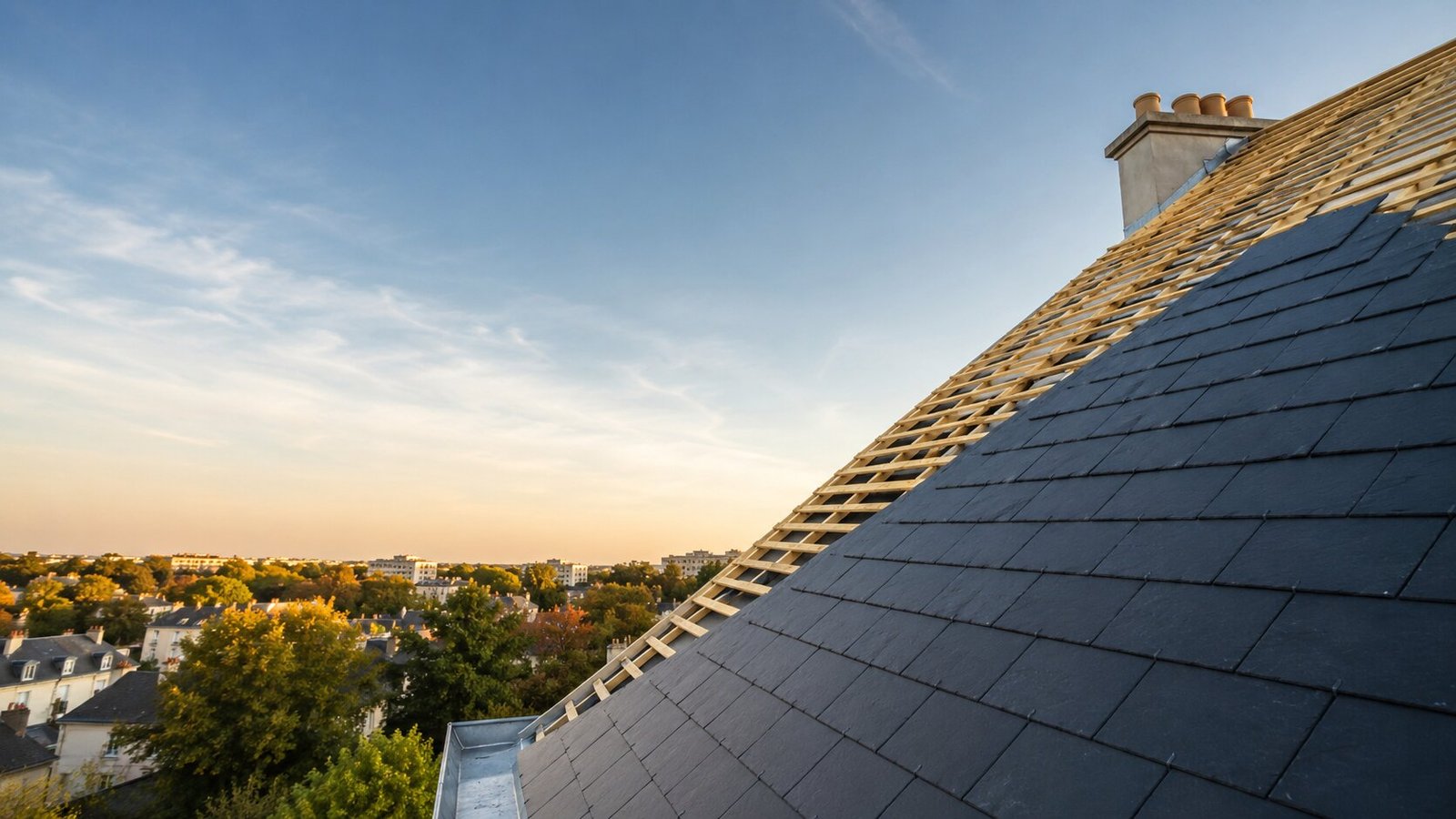 Rénovation de toiture en ardoise par un couvreur artisan à Boulogne-Billancourt